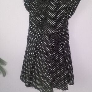 Emerald Sundae Black and White Polka Dot Midi Dress